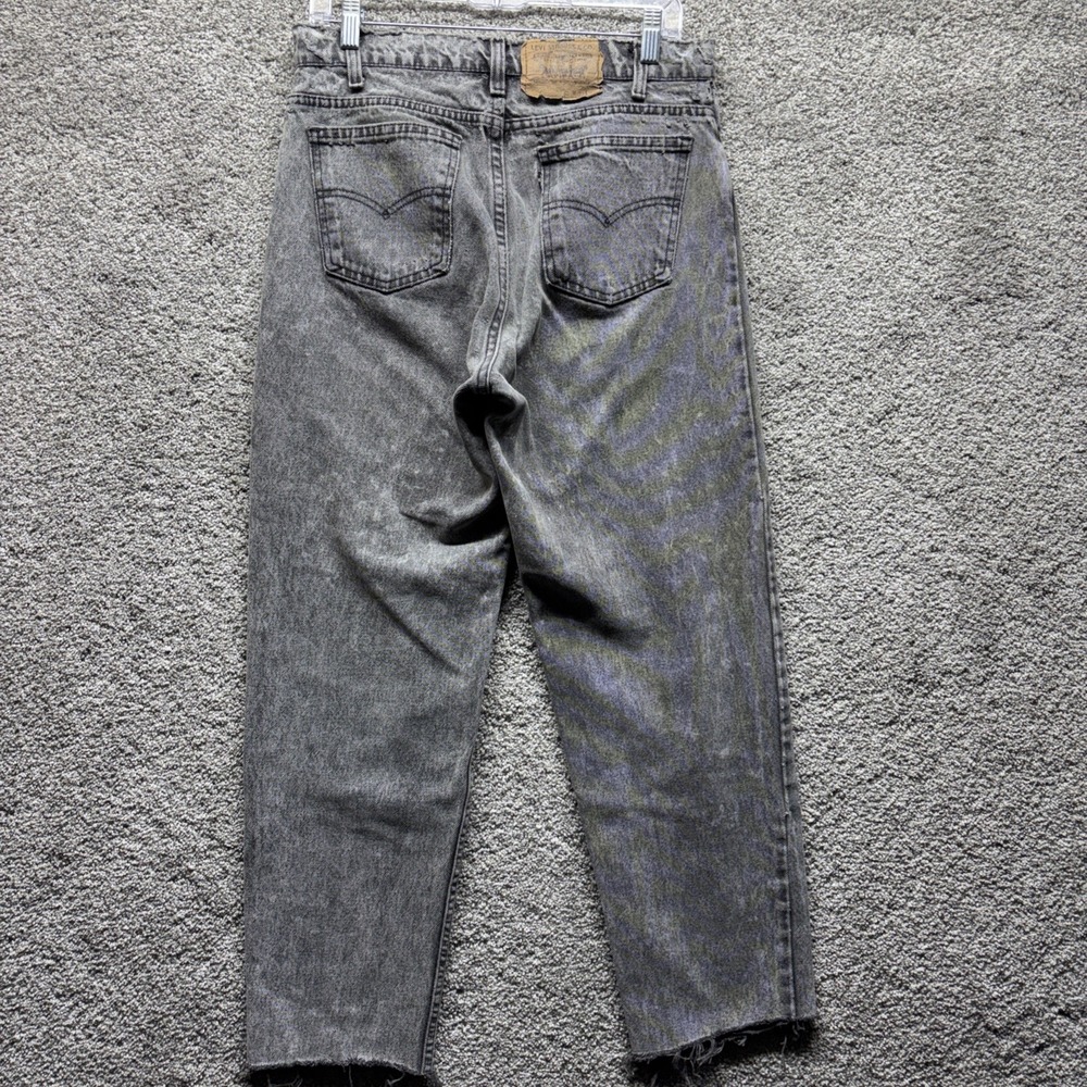 Vintage Levis Jeans Mens 30x30 Black Tab 550 Acid Wash 80s Distressed Raw Hem